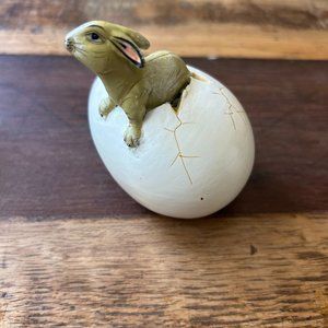 Rabbit Hatching from Egg Ceramic